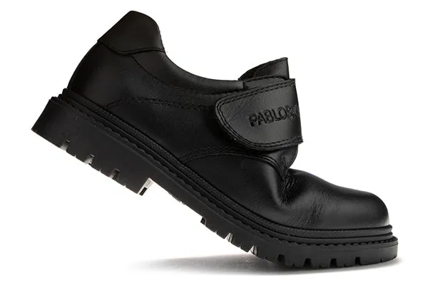 Pablosky Kids Black Leather Boys Schools Shoe - 728510