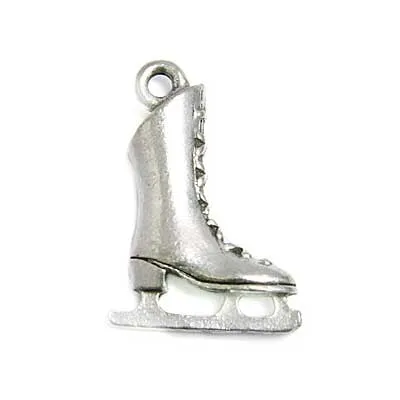 Pendant - Ice Skate Antique Silver Lead Free