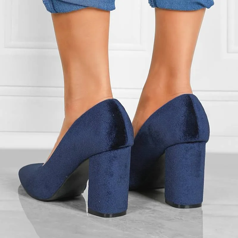 Pointed-Toe Block Heels