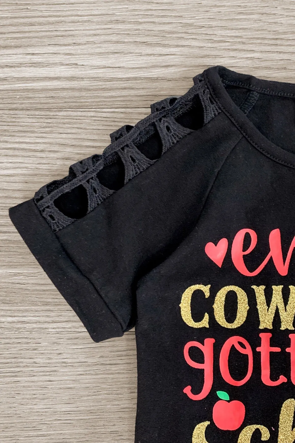 "Even Cowgirls Gotta Go To School" Suede Skirt Set