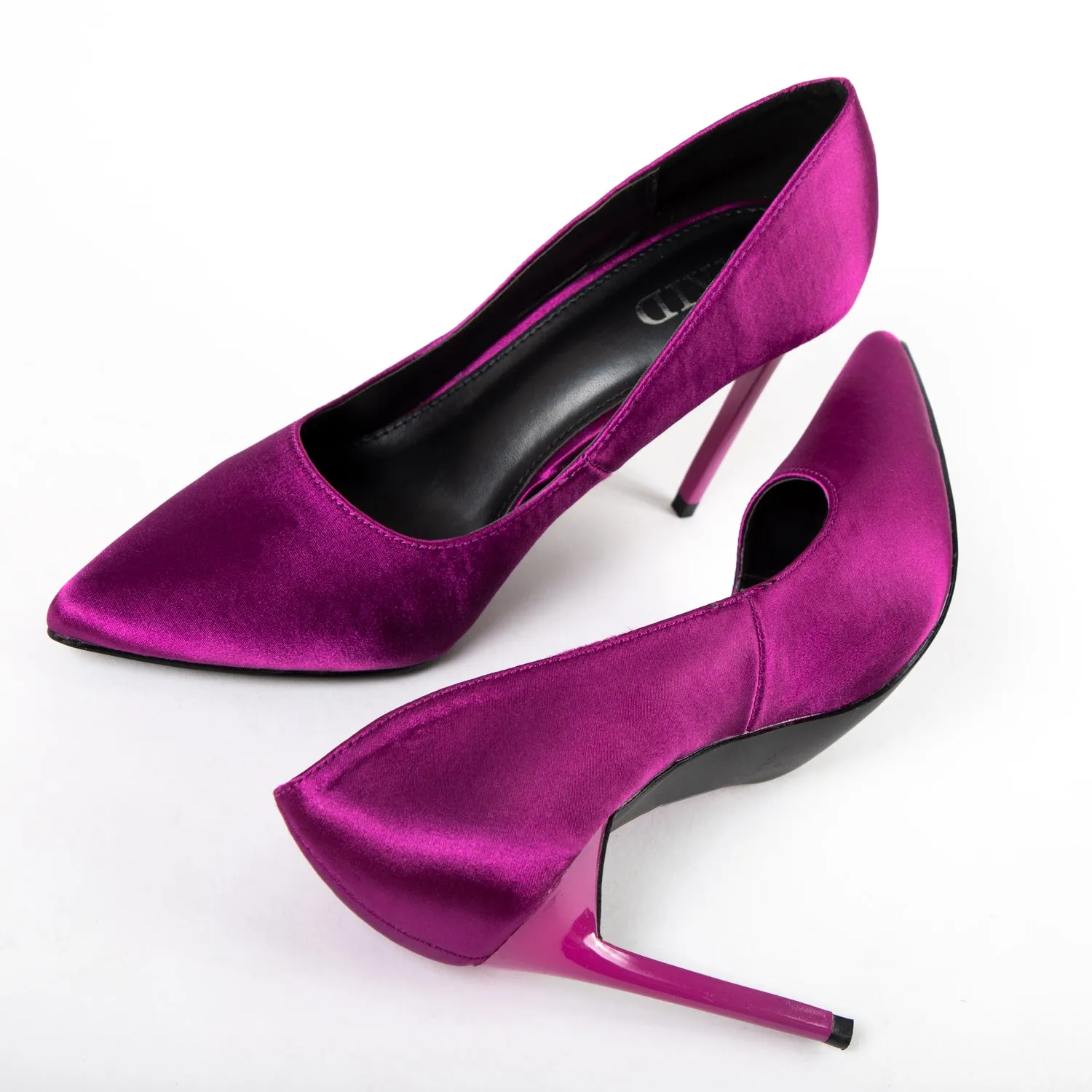 RAID Antix Court Heel in Purple Satin