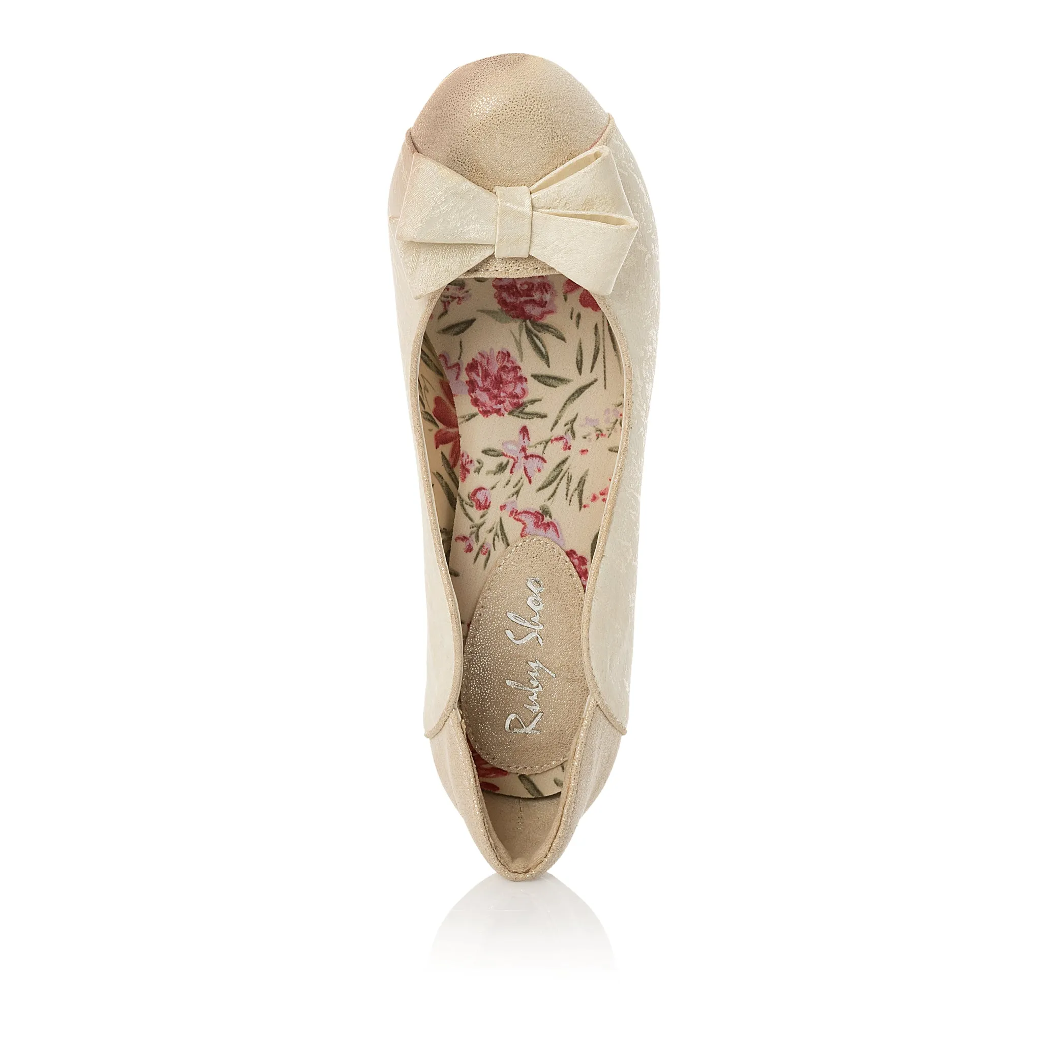 Robyn Mid Low Heel Ivory Bridal Court Shoe by Ruby Shoo