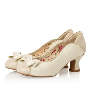 Robyn Mid Low Heel Ivory Bridal Court Shoe by Ruby Shoo