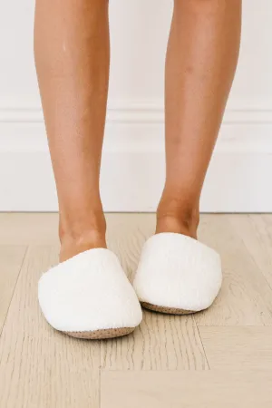 She'll Never Wear Shoes Again Chenille Slippers In Ivory
