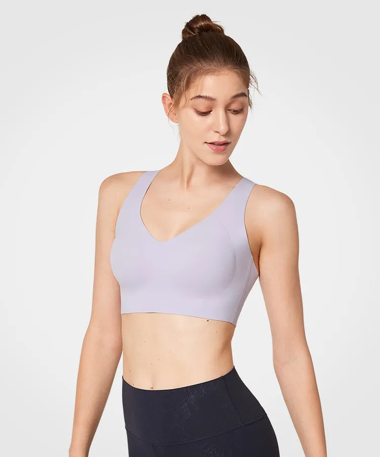 Shift Scoop Neckline Crisscross Strappy Padded Yoga Bra | Women's Light Support Sports Bra