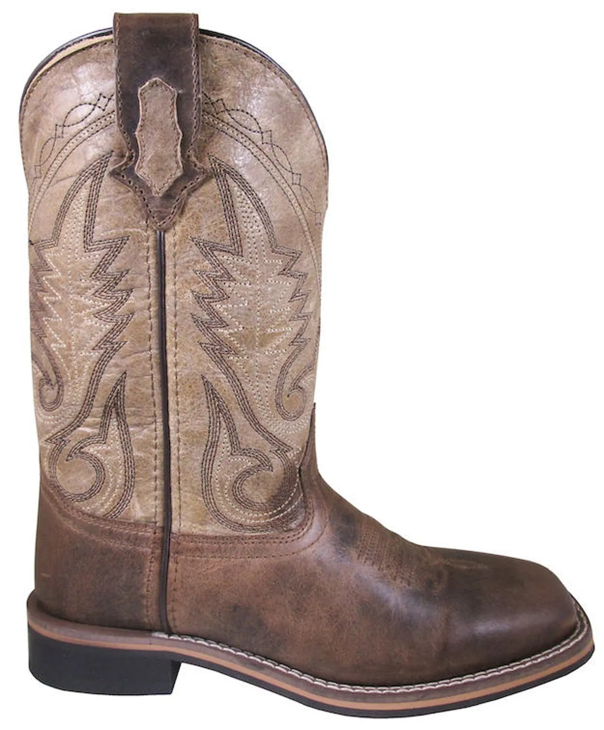Smoky Mountain Womens Creekland Waxed Brown Marble Leather Cowboy Boots 7.5 M