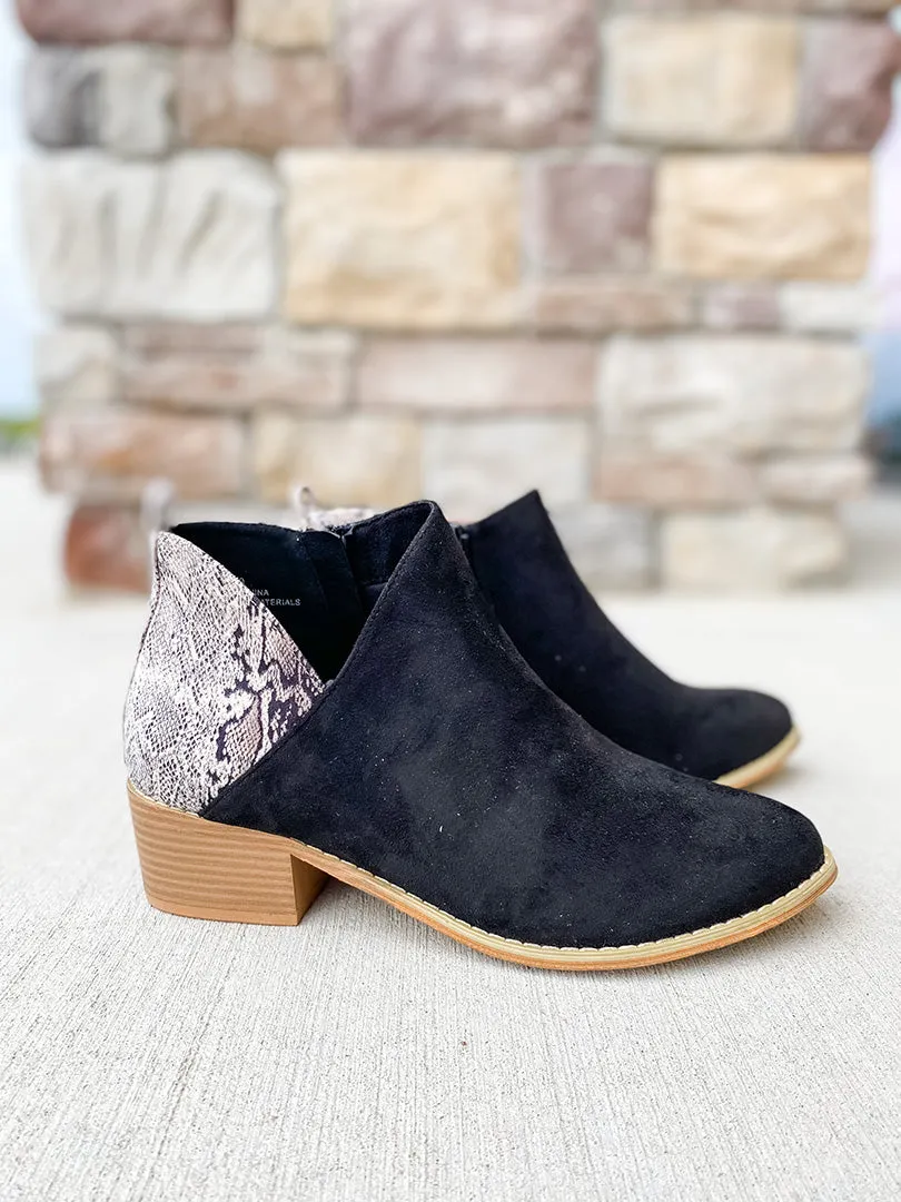 Snakeskin Port Booties