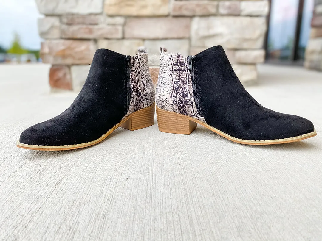 Snakeskin Port Booties