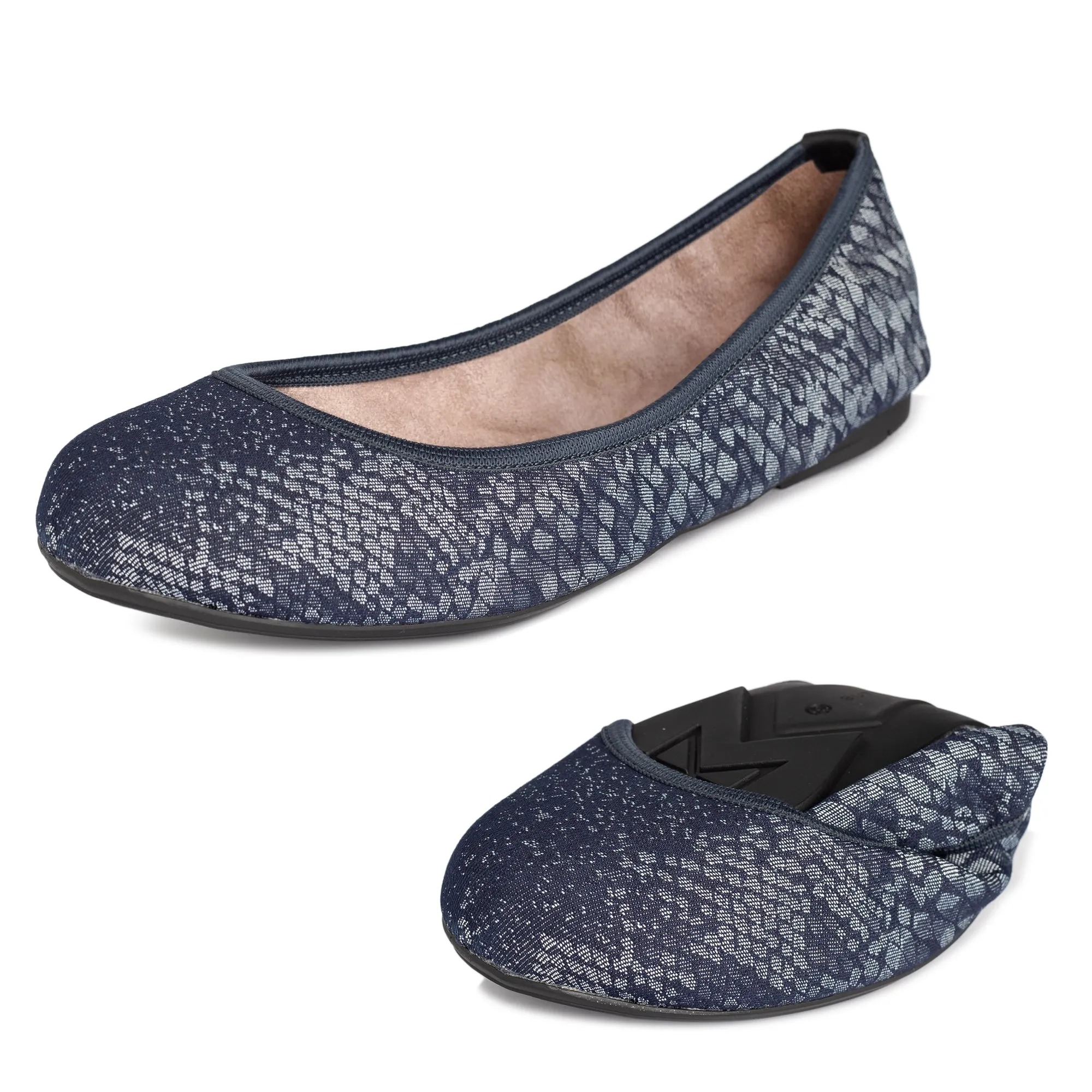 SOPHIA Ballet Flat Shoes - Denim Snake