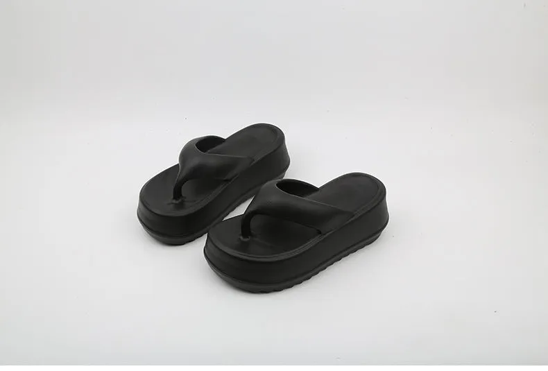 Thick Soled Flip-flops For Female Summer Wear Small High Heel Sandals