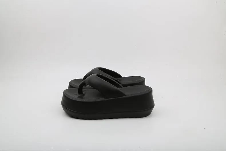 Thick Soled Flip-flops For Female Summer Wear Small High Heel Sandals