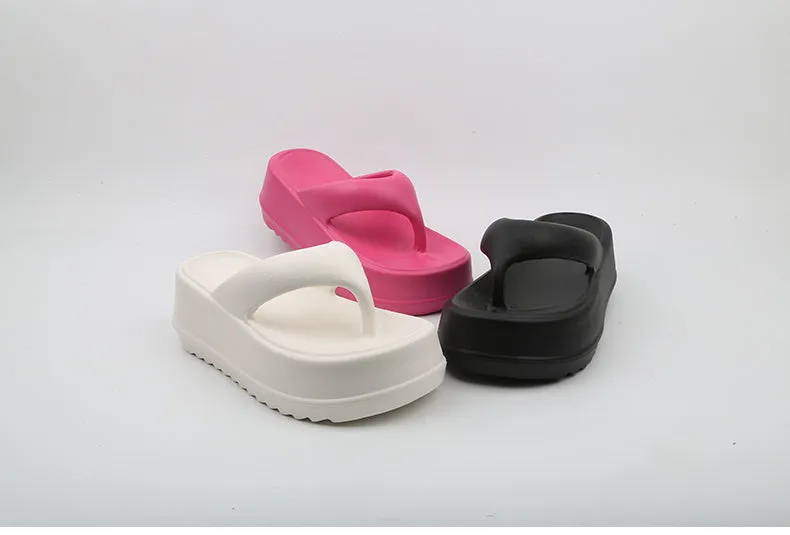 Thick Soled Flip-flops For Female Summer Wear Small High Heel Sandals