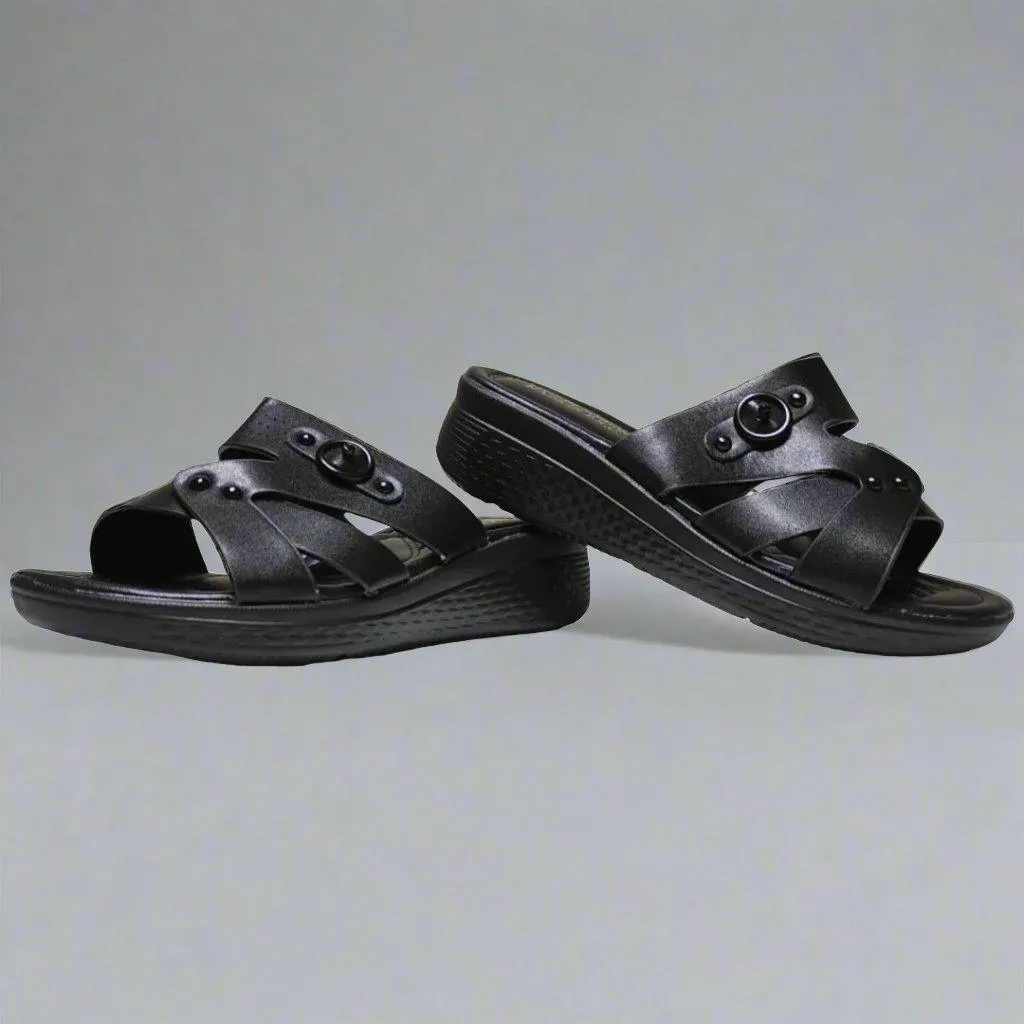 Walk Of Fashion Solid Slip-On Slide Sandals - S325