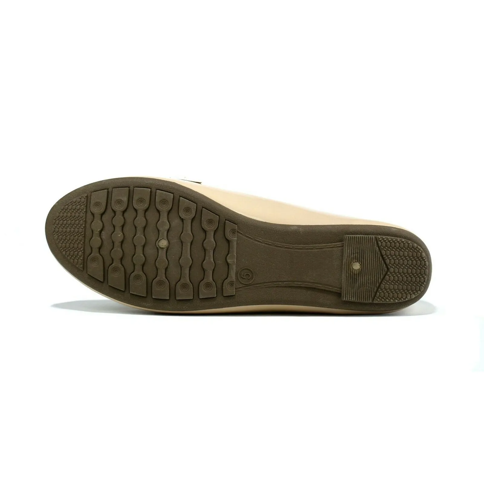 Women's Beige Patent Slip On Court Shoes
