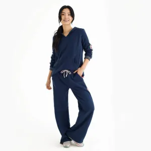 women's navy cotton magnetic track pant